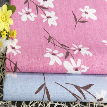 Нова марка 48x145 см, бельо памучен плат с розови и сини цветя принтом
