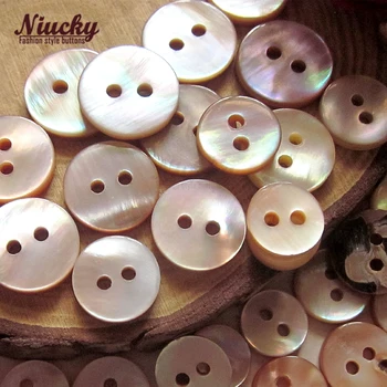 Niucky 9 мм-12 мм 2 дупки копчета от естествен лилави перли за пришивания копчета от естествени перли на едро S0101-009