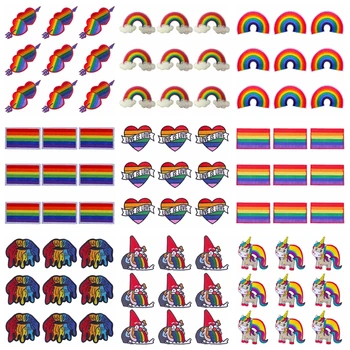 Pulaqi 10ШТ ЛГБТ нашивка с Преливащи се цветове на Едро ивици Железни ивици за дрехи в лента със стикери на Едро и Директна доставка на Нестандартна нашивка