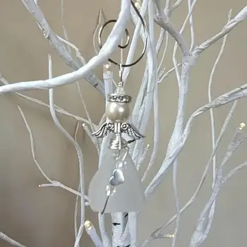 Коледна украса под формата на мини-Ангел-пазител, коледна елха от прозрачно стъкло, ретро-декоративна украса
