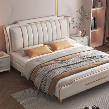 Минималистичен Дървено легло в спалнята на Жена е Евтина Луксозна легло King Size спалня Модерна Дивана Camas De Matrimonio Dormitorio Мебели за дома