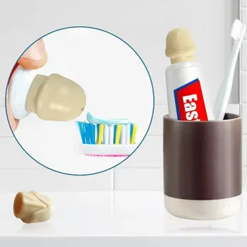 3шт. Здрав пластмасов диспенсер за паста за зъби, паста за зъби с 3D капак, сокоизстисквачка, Забавна наставка