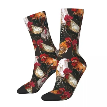 Зимни Топли готини мъжки и дамски чорапи в клетката с пилета и красиви животни, нескользящие баскетболни чорапи