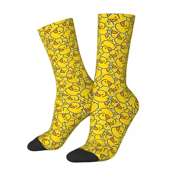 Жълти Класически Чорапи със сладък Гумена Патица, Мъжки И Дамски Пролетни Чорапи с принтом