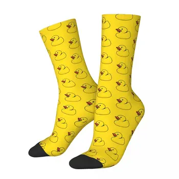 Реколта Гумени патици В жълти мъжки, Унисекс чорапи в стил хип-хоп, безшевни Чорапи със забавна принтом, Подарък