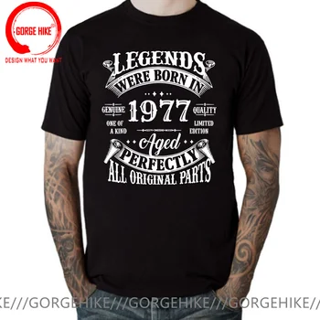 На 46 Години Винтажному Класическия Автомобил от 1977 г., Тениска с Надпис 46th Birthday Легенди, Родившемуся През 1977 г., 46-Годишна Изказвания, Цитирам, Графични Тениски, Подарък