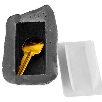 Външен кутия за резервни градински ключове, скрит в камъка, Контейнери за безопасно съхранение, скрити в камък