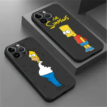 Калъф Homer The Simpsons За Apple iPhone 15 11 13 Pro Max 14 Плюс 12 Mini 7 8 XR XS X 6 6S SE Задната част на Кутията на Телефона Черни Меки Седалките