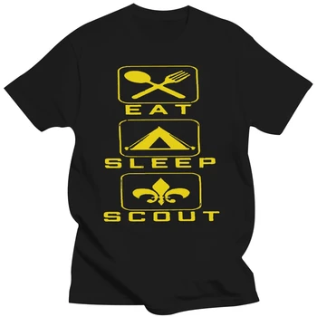 Дизайн на Тениска Eat Sleep Скаут Repeat За Мъже, Момичета И Момчета, Класически Натурална Мъжка Тениска Оверсайз S-5xl, Мъжки Тениски, Потници