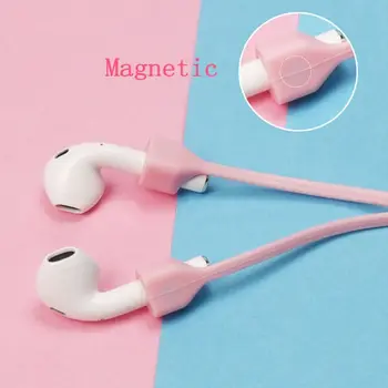 Магнитен засмукване титуляр за слушалки със защита от загуба на въже, магнитна каишка за слушалки Xiaomi Airdots Pro, консумативи за силиконови кабели