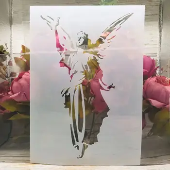 Шаблони за наслояване Angel GoddessDIY формат А4 размерът е 29 см, Стенни Рисуване, за Оцветяване за албуми, Преге, Албум, Декоративен Модел