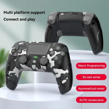 Безжичен гейм контролер за PS4 Slim/Pro, геймпад с двойна вибрация, макро-клавиш за връщане на КОМПЮТЪР с USB шестиосевым гироскопическим джойстик