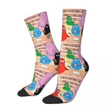 Чорапи с герои от анимационни герои от аниме, Мъжки, дамски Модни Семейни чорапи Les Barbapapa, Harajuku, Пролет-лято, Есен-зима, Чорапи със средна дължина, в подарък