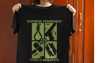 Изразете себе си, черна тениска тип O Negative, Размер S-5Xl