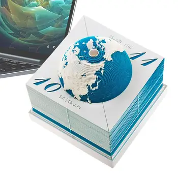 3D Art Calendar 2024 Earth 3D Календар 2024 Изкуството на Резба От хартия, Бележник За водене на Записки Отрывная Дърворезба На Хартия Лепкава Скулптура Книжен Модел на Земята