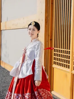 Дамски рокли Ханбок, Корейската мода, древни сватбени носии, традиционни парти, Азиатски дворец, cosplay, дрехи за изяви на сцената.