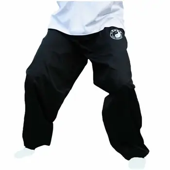 ЛАТЕРОНОН Чэньцзягоу Тайчи Панталони-фенери Форма за практикуване на тайчи Облекло за практикуване на бойни изкуства от черен памучен плат