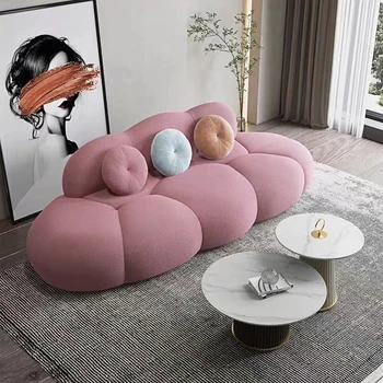 Дизайнерски диван в скандинавски стил за момичета Cloud, Симпатичен италиански диван с възможност за сгъване на облегалката, Модерна детска салон, мебели за апартаменти Meuble