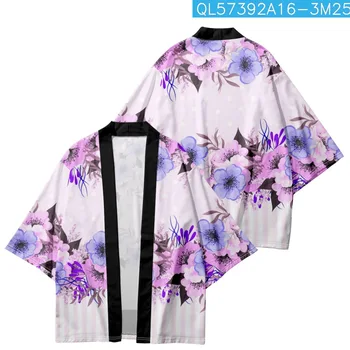 Годишният модерен японски жилетка с цветна принтом, ризи Хаори за cosplay, Традиционно кимоно, Мъжки и дамски дрехи Юката