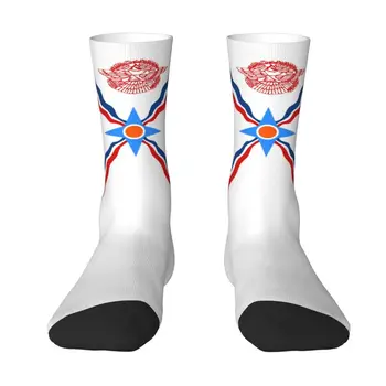 Чорапи с ассирийским флага Сурйойо с забавен принтом за мъже И жени, Разтеглив, Летни, Есенни и зимни Чорапи Syriac на Eme Crew