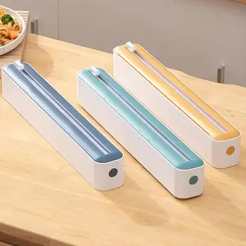 Кухненски еднократна нож за пластмасово фолио 2 В 1, калъф за пластмасов филм, кутия за рязане на хранителни продукти, Магнитен засмукване хладилник Divine Tools