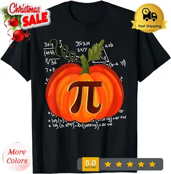 Тениска с математика от тиквен пай, забавна тениска на Хелоуин, Ден на Благодарността, Ден на Пи
