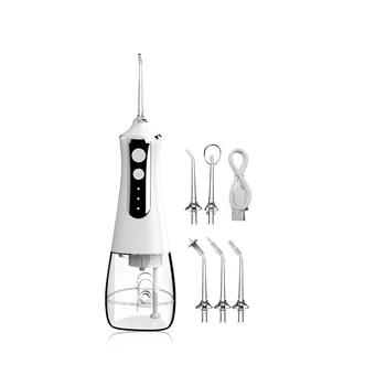 Стоматологичен Иригатор за устната кухина Машина за почистване на устната кухина с дърворезба 5 Дюзи 3 режима на USB, Акумулаторна батерия, B