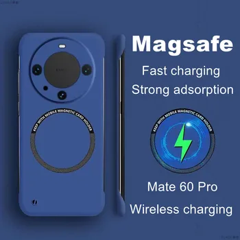 Магнитен бескаркасный твърд калъф за вашия телефон от КОМПЮТЪР, за да Huawei Капитан 60 50 40 Pro Shell, безжична зареждане, матиран тънък калъф за мобилен телефон Magsafe