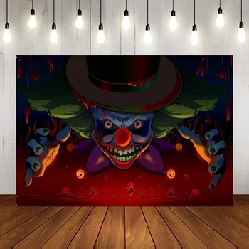 Украса за клоун на Хелоуин, Страшен Кралят фон, на банер, на Фона на снимка на клоун, Цирк на ужасите, Кралят декор за парти