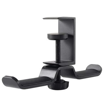 Двойна поставка за слушалки под масата, универсална настолна закачалка за слушалки за PC, въртяща се на 360 градуса, стойка за поставяне на слушалки