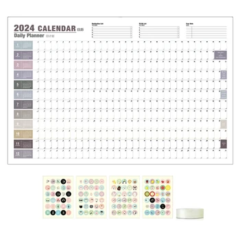 Календар на метална основа за съставяне на плана за домашно обучение, линейчатые блокове, 29.92x20.47 инча