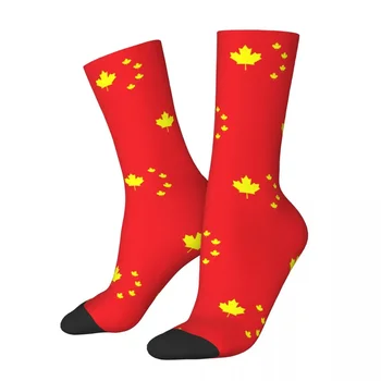 Забавни пародийные чорапи с канадския флаг, висококачествени чорапи Harajuku, всесезонни чорапи, аксесоари за коледни подаръци унисекс.