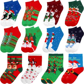 Коледни чорапи Адвент-календар, Коледни чорапи, Обратното броене на Времето Памучни чорапи за партита Дълги на Къси