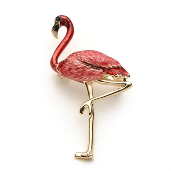 Индивидуалност, креативна брошка с фламинго, Дамски официални Сватбени бижута, Чар, Луксозен Подарък