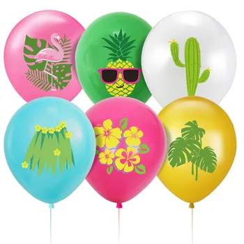12шт Хавайски Парти Латексови Балони Aloha Tropical Luau Party Балони за Хавайски Парти Luau Летен Плажен Декор за Рожден Ден