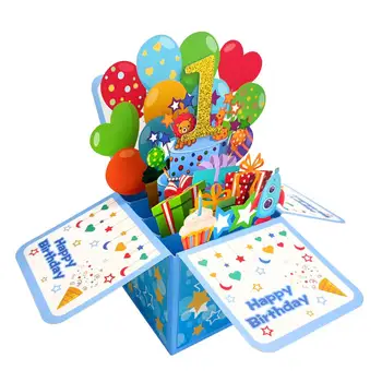 Сгъваема поздравителна картичка честит рожден Ден на 3d Поздравителна картичка честит рожден Ден, за малко дъщеря си син Сгъваем дизайн Забавен подарък честит рожден Ден на 3d за дъщеря си
