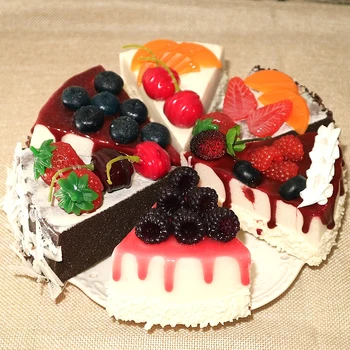 6 бр./компл. Симулация модел торта, модел плодова торта, украса, декори за пускане на торта за рожден ден