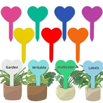 Водоустойчиви етикети за растения, Класификация маркери, етикет във формата на сърце, Пластмасов Многоцветен Удебелена знак, Градински инструменти за развъдник в саксия
