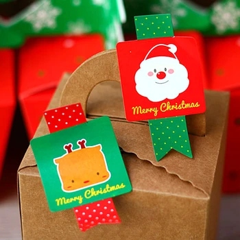 Стикер весела Коледа Празнична Парти Коледна Украса Подарък кутия Стикер с печат на Етикет за печене Опаковъчна стикер