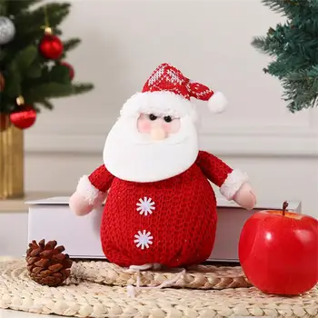 Crochet украса Меко плюшевое сладко ръчно Уникална празнична украса Коледна украса, лесно моющаяся чанта за куклено бижута