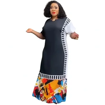 Жена африкански рокля с принтом в стил мозайка, Африканска дрехи, Лятна Нова Градинска облекло, Макси рокля Абая Vestidos
