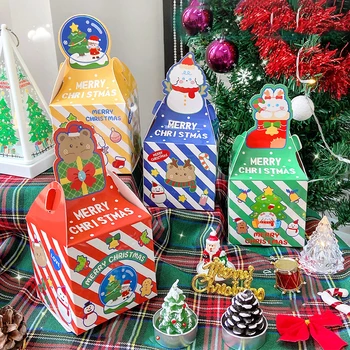 Кутии за Коледни сладкиши, Коледни Бонбони Шоколадови Тарталети Подарък кутия Ноел Навидад Коледна парти Картонена кутия за подаръци