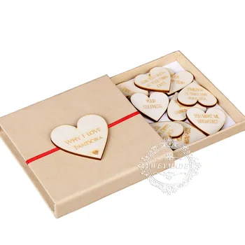 Персонални выгравированное дървено сърце на паметта Ден на майката, 10 причини защо обичам те, Специален подарък кутия за мама, майка