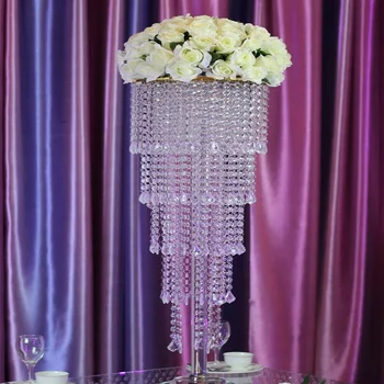 8ШТ кристал височина 100 см, централно украса на сватба, Акрилна поставка за цветя, полилей, гирлянди, Сватбена украса, декорация на масата за приемане на гости