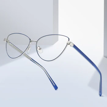 Дамски слънчеви очила Cat Eye В рамка от сплав с пълна рамки, Модерен Дизайн на марката, стилни слънчеви очила, очила по рецепта, защита от драскотини
