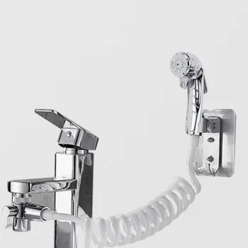 Тоалетна Ръчно Биде Спрей Набор от дюзи за душ система Конектор за маркуч Комплект за душ с Клапан за баня Спрей за биде Притежателя на мастилено-струен кран