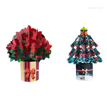 Набор от празнични поздравителни картички, Цветни Коледни картички с послания благословии
