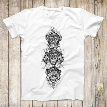Три Мъдри маймуни, Супер готин дизайн на тениска Drei Affen Nichts sehen. на по Horen Sagen, най-Добрият топ 2734