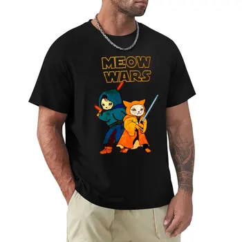 Тениска Meow Wars The War of The Cats за мъже и жени от 100% памук, новост, тениски с кръгло деколте, дрехи с къс ръкав, летни дрехи