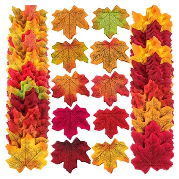500шт изкуствени копринени кленов листа есенните листа направи си САМ ръчно изработени за scrapbooking есенния сватбен декор здрав